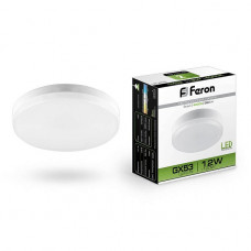 Лампа светодиодная Feron GX53 12W 4000K Таблетка Матовая LB-453 25835 Лампа светодиодная Feron GX53 12W 4000K Таблетка Матовая LB-453 25835