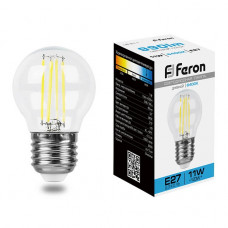 Лампа светодиодная филаментная Feron E27 11W 6400K прозрачная LB-511 38226 Лампа светодиодная филаментная Feron E27 11W 6400K прозрачная LB-511 38226
