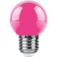 Лампа светодиодная Feron E27 1W RGB розовый LB-37 38123 Лампа светодиодная Feron E27 1W RGB розовый LB-37 38123