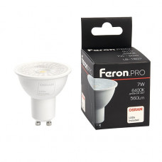 Лампа светодиодная Feron GU10 7W 6400K матовая LB-1607 38178 Лампа светодиодная Feron GU10 7W 6400K матовая LB-1607 38178