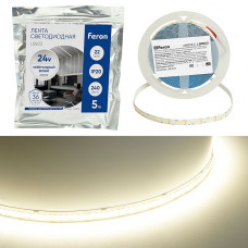 Светодиодная лента Feron 22W/m 240LED/m 2835SMD дневной белый 5М LS503 48830 Светодиодная лента Feron 22W/m 240LED/m 2835SMD дневной белый 5М LS503 48830