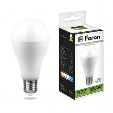 Лампа светодиодная Feron E27 25W 4000K Шар Матовая LB-100 25791 Лампа светодиодная Feron E27 25W 4000K Шар Матовая LB-100 25791