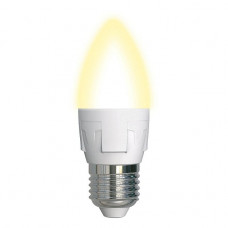 Лампа светодиодная диммируемая Uniel E27 7W 3000K матовая LED-C37 7W/3000K/E27/FR/DIM PLP01WH UL-00004297 Лампа светодиодная диммируемая Uniel E27 7W 3000K матовая LED-C37 7W/3000K/E27/FR/DIM PLP01WH UL-00004297