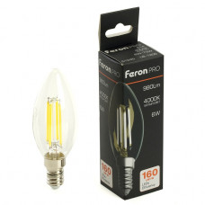Лампа светодиодная Feron.PRO LB-1206 Свеча E14 980LM 6W 175-265V 4000K 51245 Лампа светодиодная Feron.PRO LB-1206 Свеча E14 980LM 6W 175-265V 4000K 51245