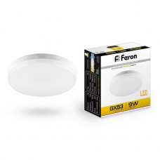 Лампа светодиодная Feron GX53 9W 2700K Таблетка Матовая LB-452 25832 Лампа светодиодная Feron GX53 9W 2700K Таблетка Матовая LB-452 25832