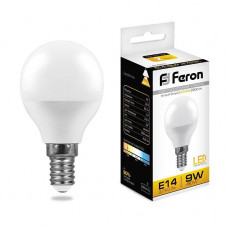 Лампа светодиодная Feron E14 9W 2700K Шар Матовая LB-550 25801 Лампа светодиодная Feron E14 9W 2700K Шар Матовая LB-550 25801