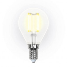 Лампа светодиодная филаментная Uniel E14 6W 3000K прозрачная LED-G45-6W/WW/E14/FR PLS02WH UL-00000303