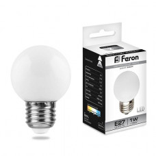 Лампа светодиодная Feron Е27 1W 6400K Шар Матовая LB-37 25115 Лампа светодиодная Feron Е27 1W 6400K Шар Матовая LB-37 25115