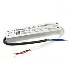 Блок питания для светодиодной ленты Feron LB007 12V 20W IP67 1,6A 48052 Блок питания для светодиодной ленты Feron LB007 12V 20W IP67 1,6A 48052