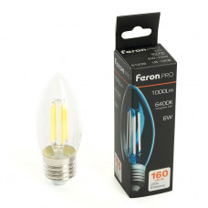 Лампа светодиодная Feron.PRO LB-1206 Свеча E27 1000LM 6W 175-265V 6400K 51240 Лампа светодиодная Feron.PRO LB-1206 Свеча E27 1000LM 6W 175-265V 6400K 51240