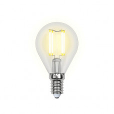 Лампа светодиодная филаментная Uniel E14 6W 3000K прозрачная LED-G45-6W/WW/E14/CL UL-00000197