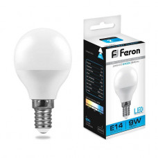 Лампа светодиодная Feron E14 9W 6400K Шар Матовая LB-550 25803 Лампа светодиодная Feron E14 9W 6400K Шар Матовая LB-550 25803