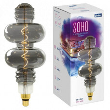 Лампа светодиодная филаментная Uniel E27 5W 2250K серая LED-SF42-5W/Soho/E27/CW Chrome/Smoke GLS77CR UL-00005922 Лампа светодиодная филаментная Uniel E27 5W 2250K серая LED-SF42-5W/Soho/E27/CW Chrome/Smoke GLS77CR UL-00005922